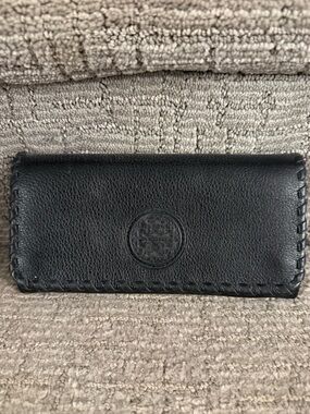 Tory Burch Black Leather Whipstitch Continental Wallet